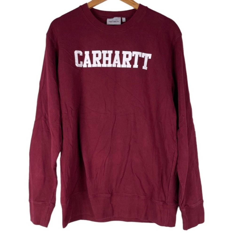 Reposhed - Carhartt Crewneck Block Logo Midweigth College Sweatshirt Size Large